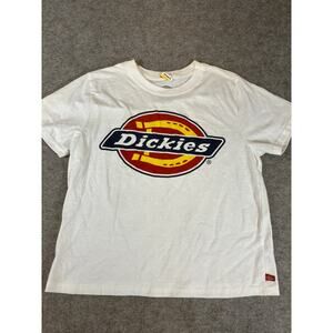 Dickies Graphic Tee Mens Medium White Big Logo Streetwear Casual Retro Y2K